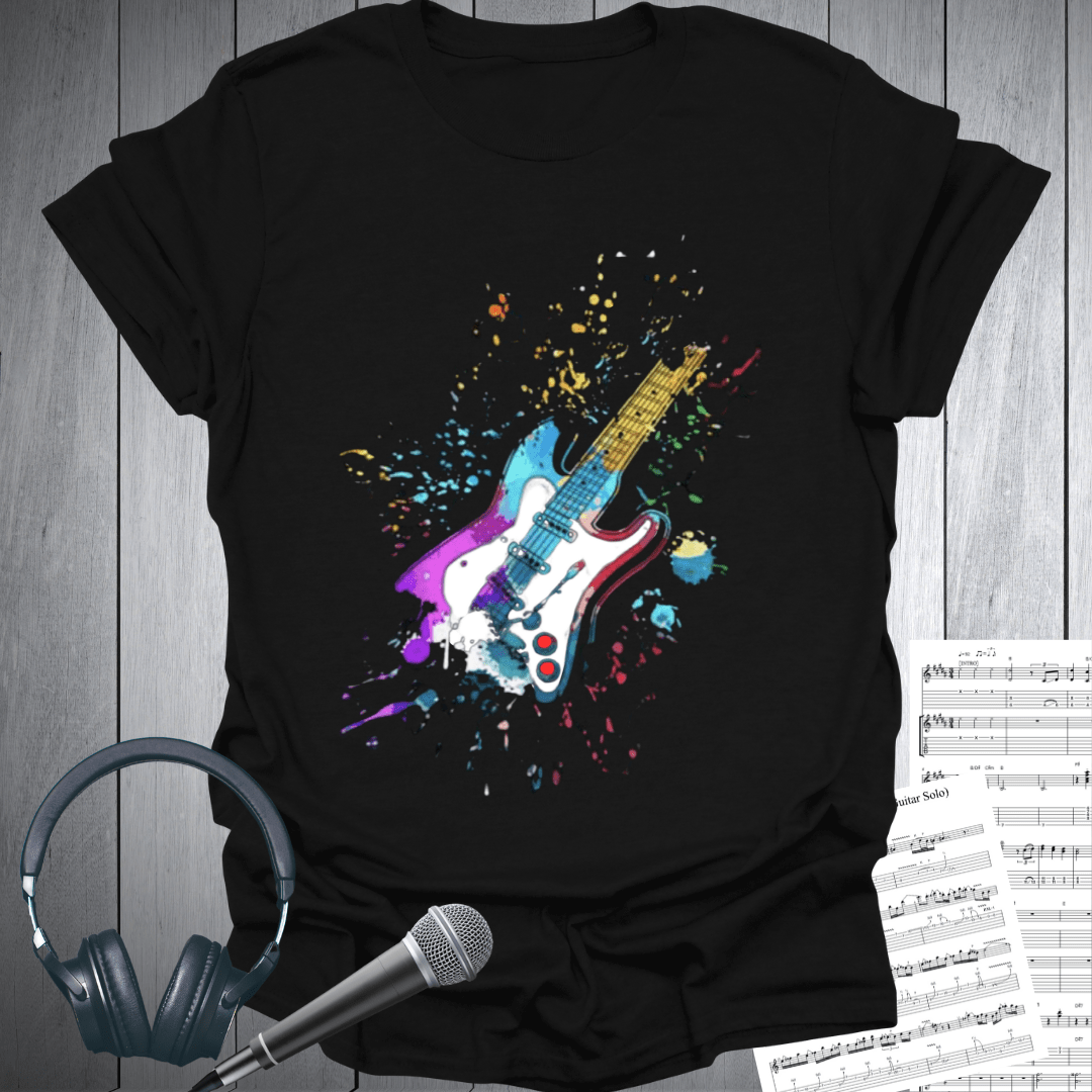 Printify T-Shirt Black / S Abstract graphic electric guitar