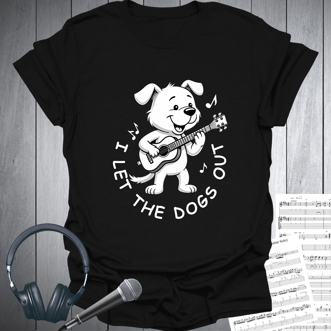 Printify T-Shirt Black / S Funny Dog Themed T-Shirt - 'I Let the Dogs Out'