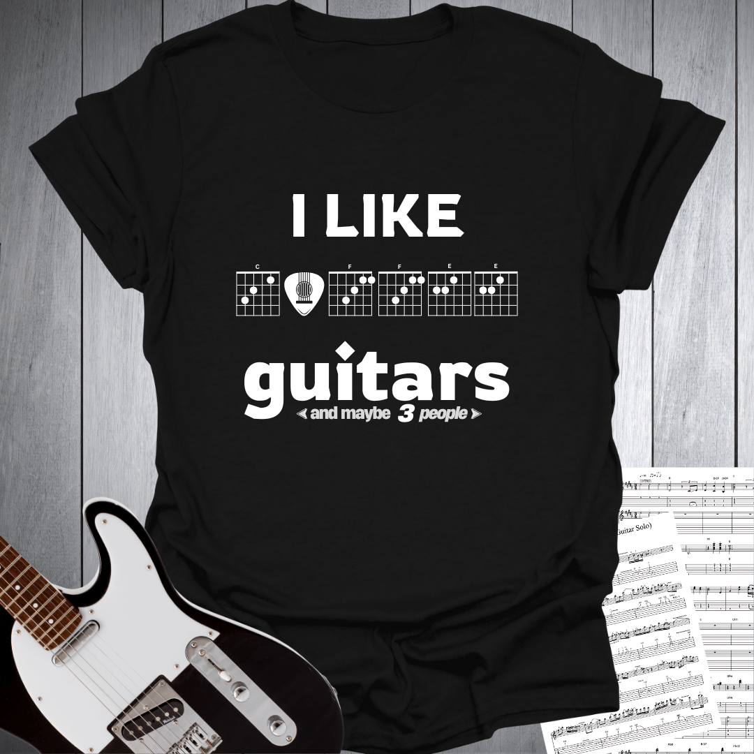 Guitars Coffee and 3 People T-Shirt