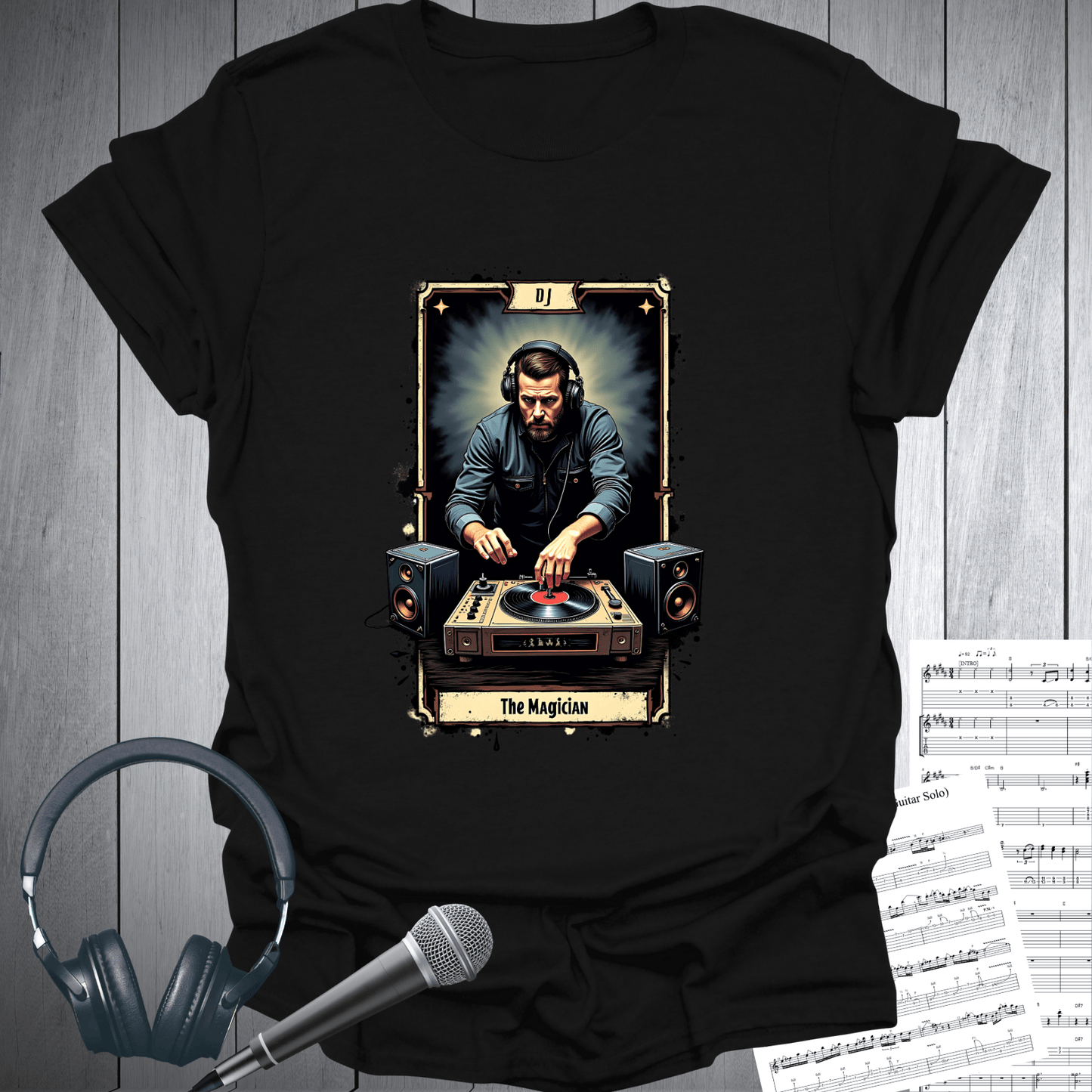 The Magician "Tarot Card Vibe" Vinyl DJ T-Shirt