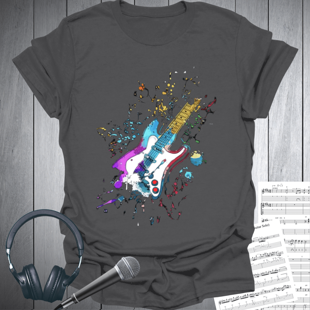 Printify T-Shirt Charcoal / S Abstract graphic electric guitar