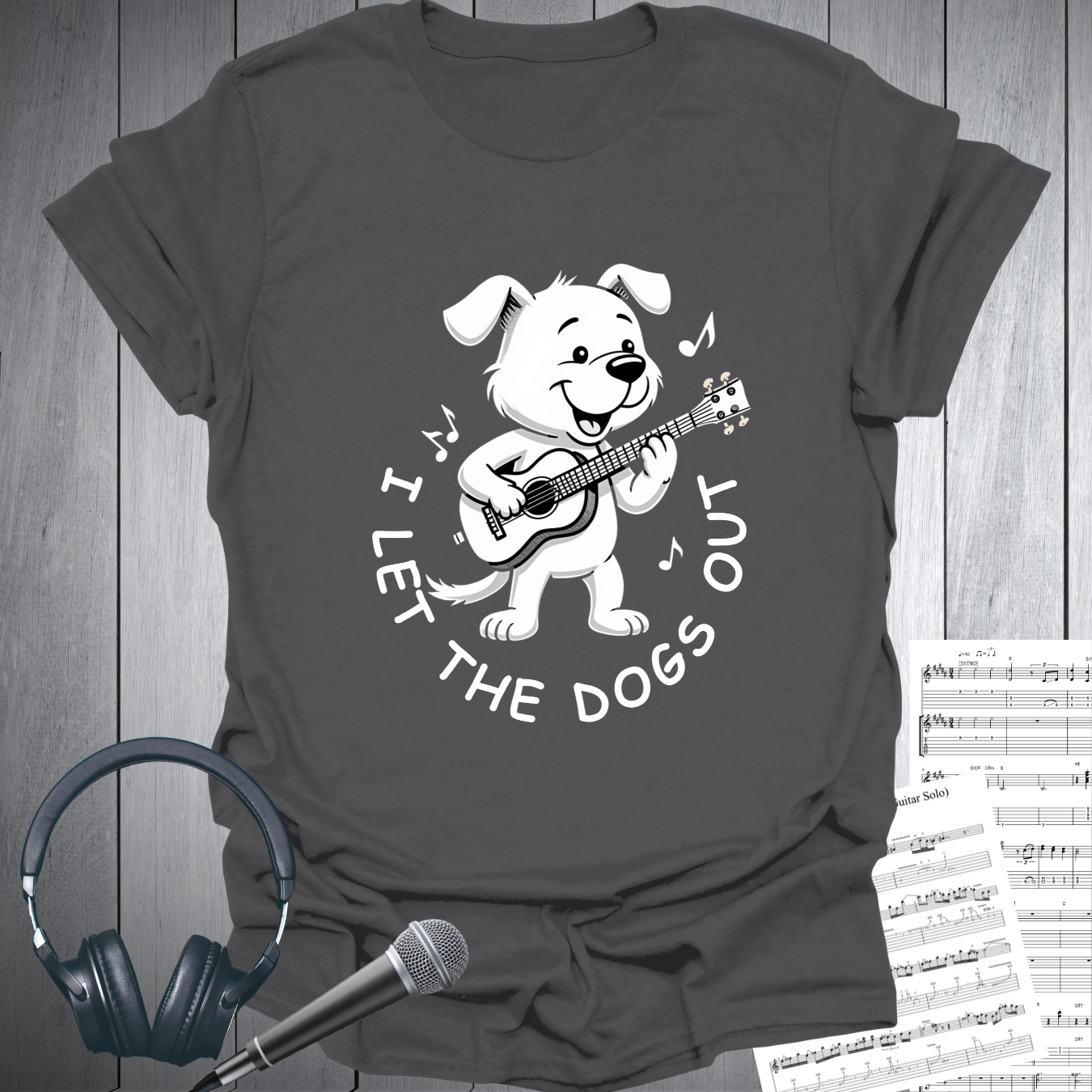 Printify T-Shirt Charcoal / S Funny Dog Themed T-Shirt - 'I Let the Dogs Out'