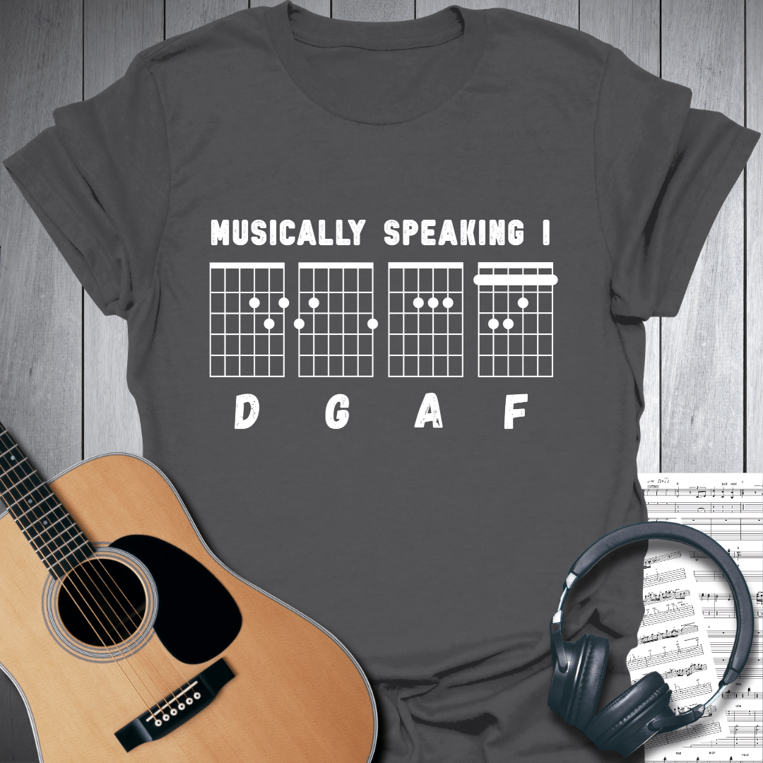 Printify T-Shirt Charcoal / S Musically Speaking I DGAF Grunge Style T-Shirt