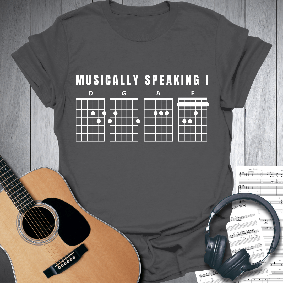 Printify T-Shirt Charcoal / S Musically Speaking I DGAF T-Shirt