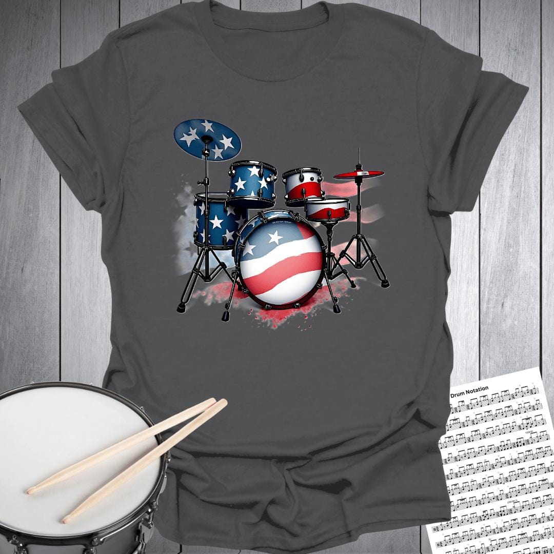Printify T-Shirt Charcoal / S Patriot Dream Drums T-Shirt