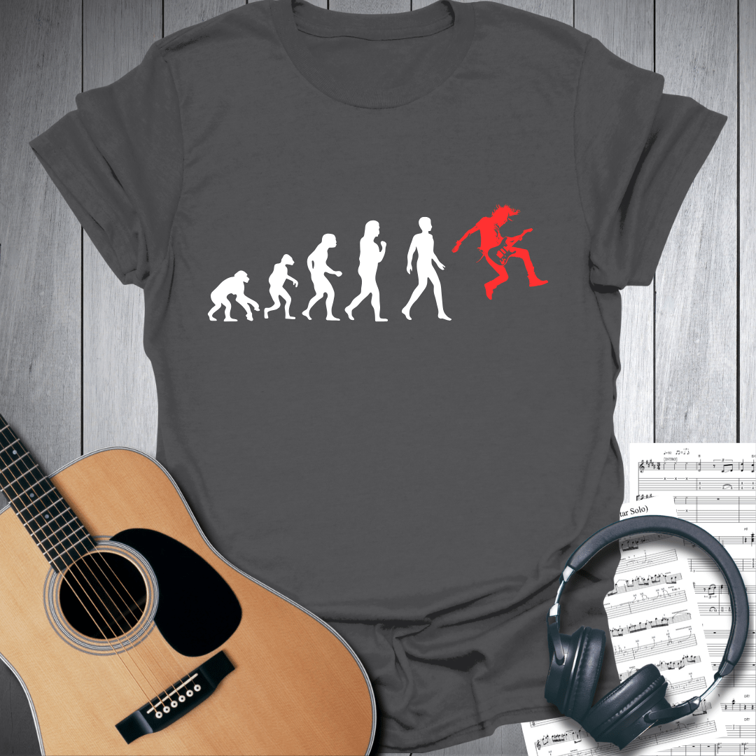 Printify T-Shirt Charcoal / S Rock Guitarist Evolution