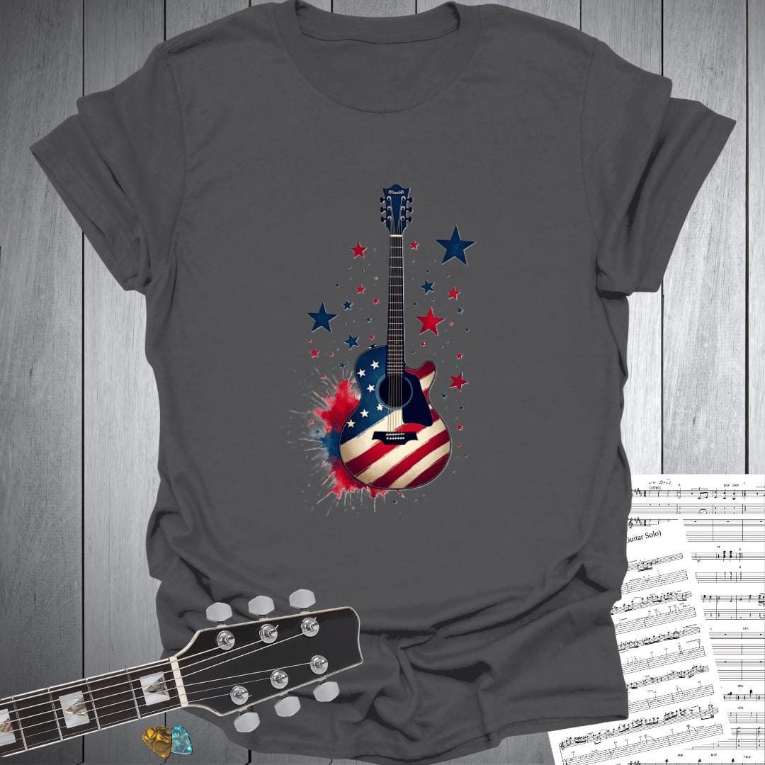 Printify T-Shirt Charcoal / S Stars And Stripes Music T-Shirt