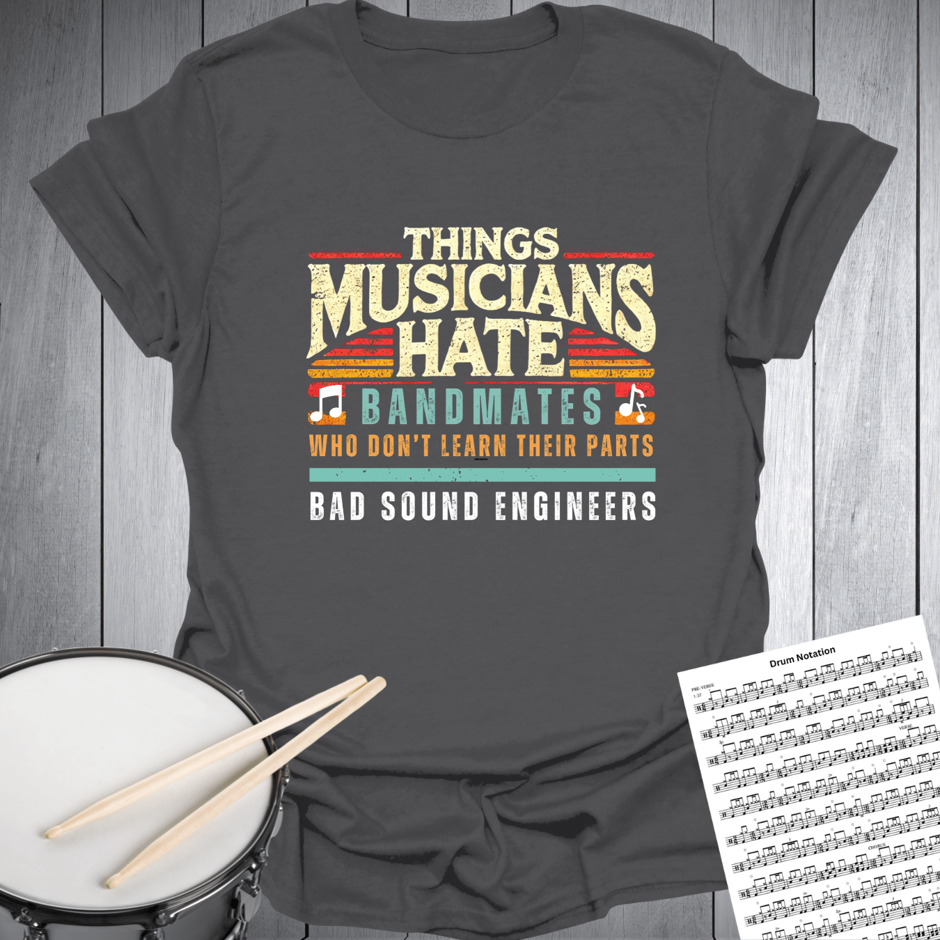 Printify T-Shirt Charcoal / S Things That Musicians Hate T-Shirt