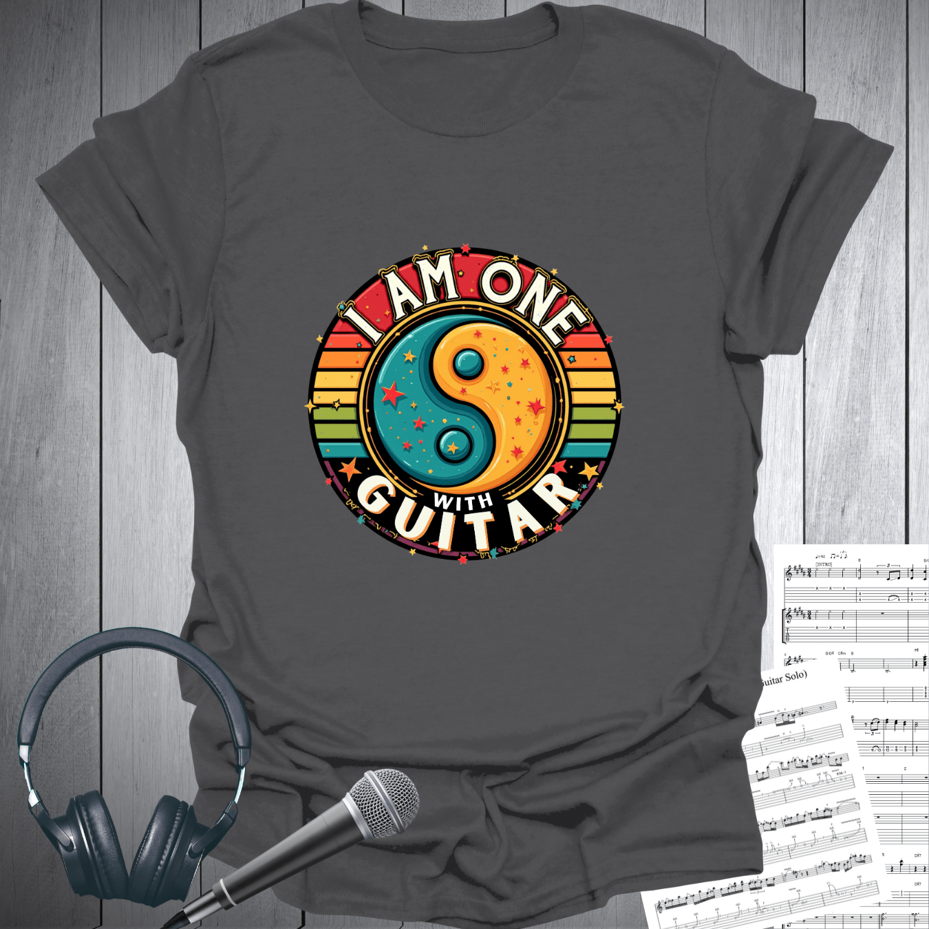 Yin Yang I Am One With Guitar T-Shirt