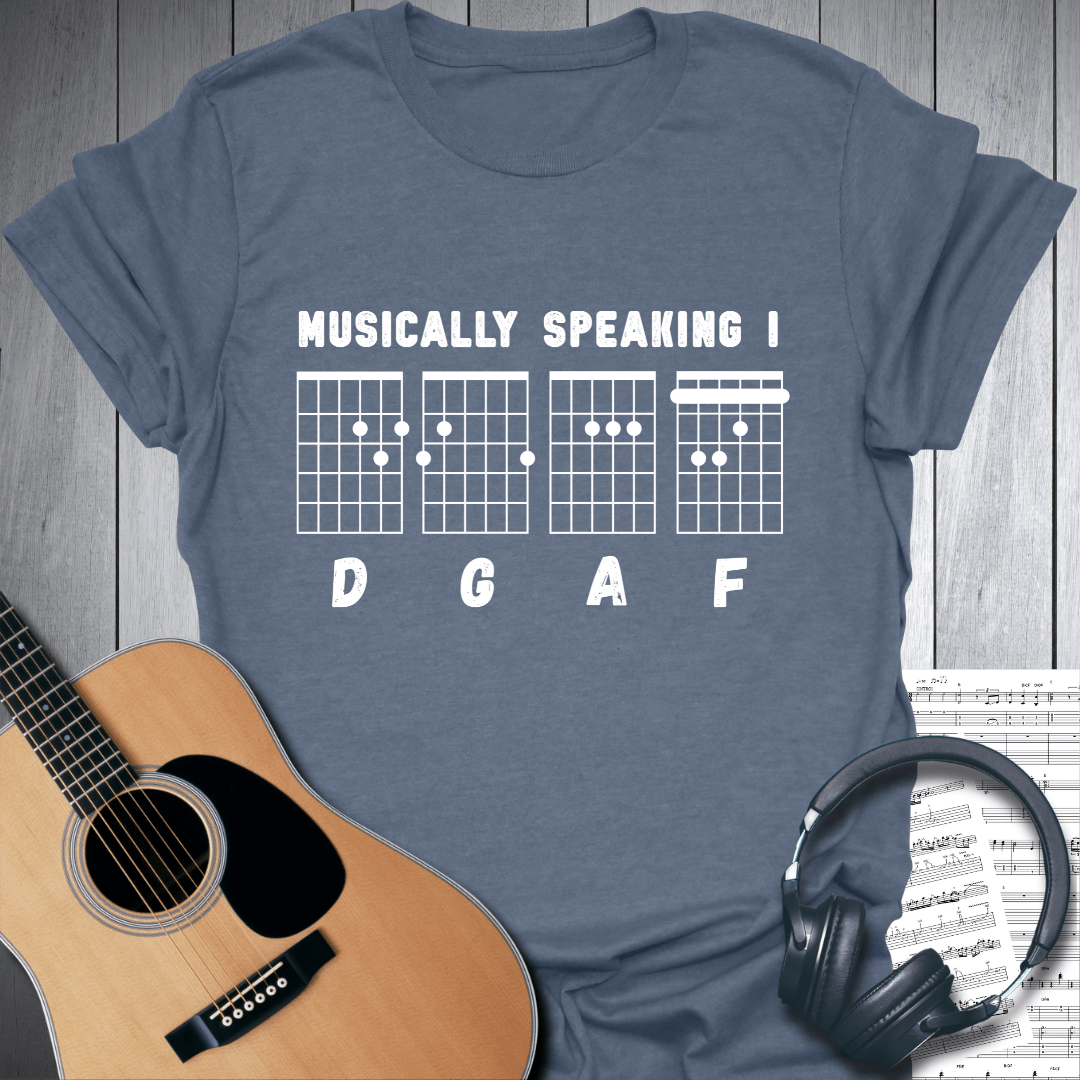 Printify T-Shirt Heather Indigo Blue / S Musically Speaking I DGAF Grunge Style T-Shirt