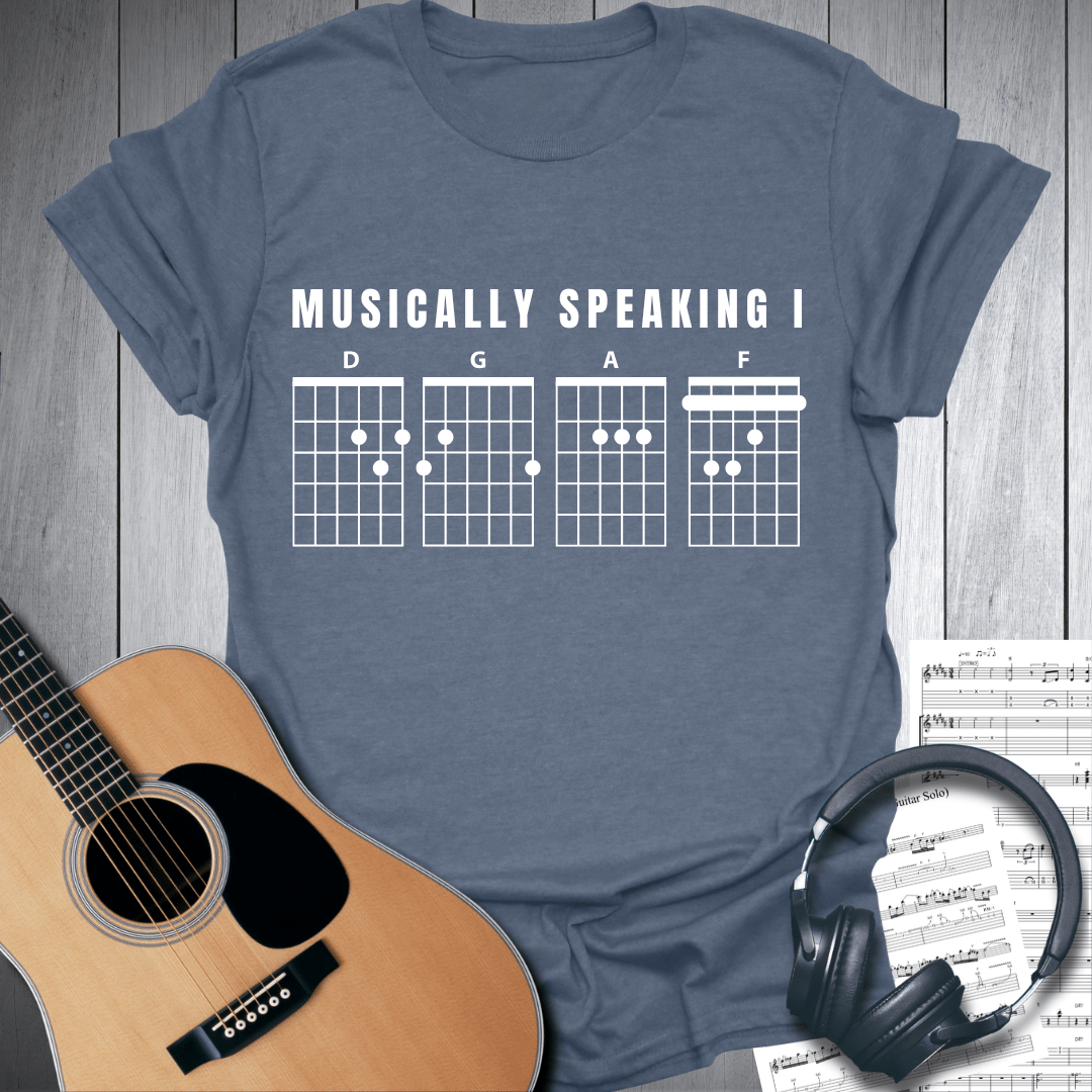 Printify T-Shirt Heather Indigo Blue / S Musically Speaking I DGAF T-Shirt