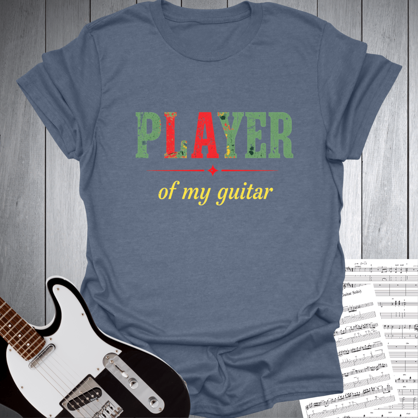 Printify T-Shirt Heather Indigo Blue / S Player of my Guitar T-Shirt