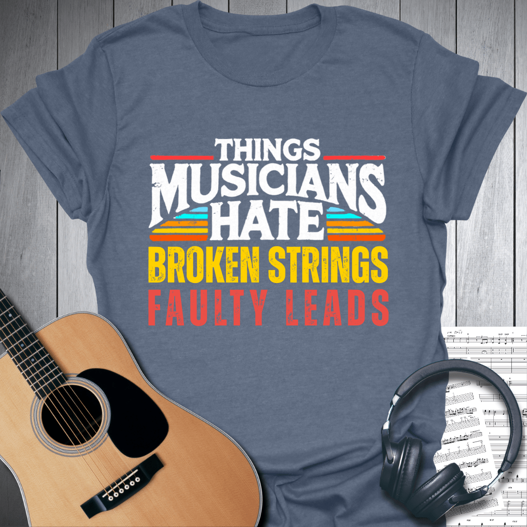 Printify T-Shirt Heather Indigo Blue / S Things Musicians Hate T-Shirt - Premium Tee for Music Lovers
