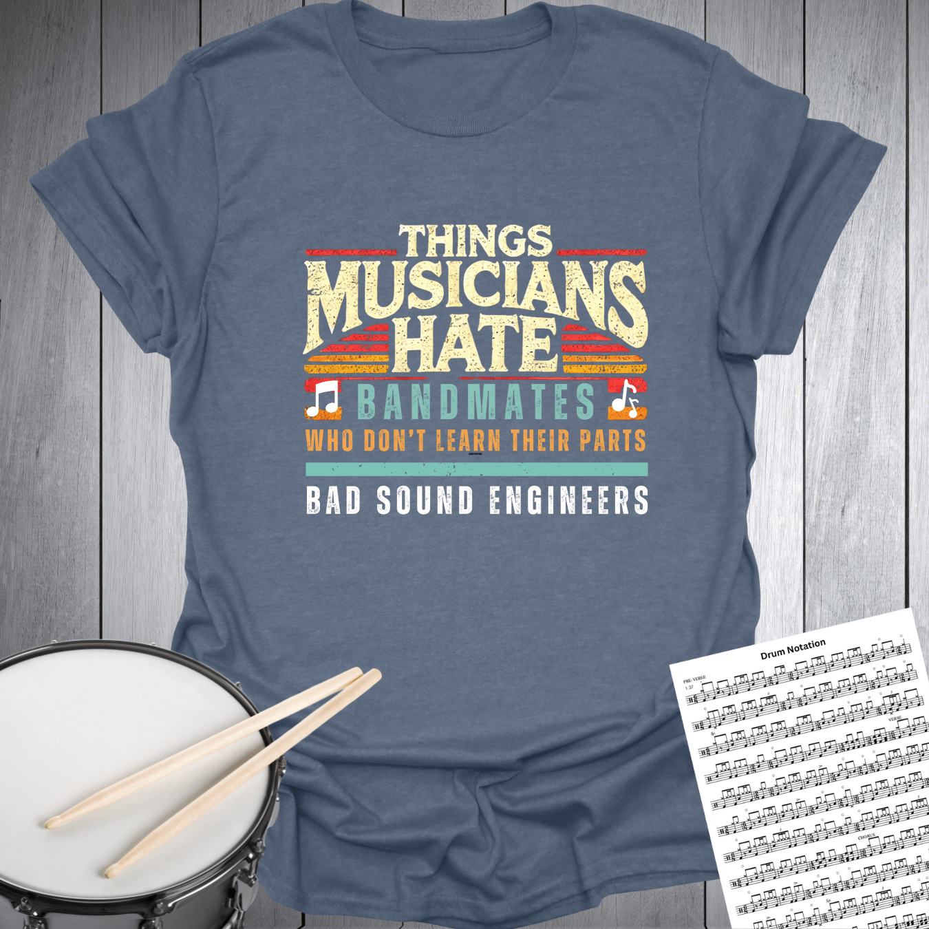 Printify T-Shirt Heather Indigo Blue / S Things That Musicians Hate T-Shirt