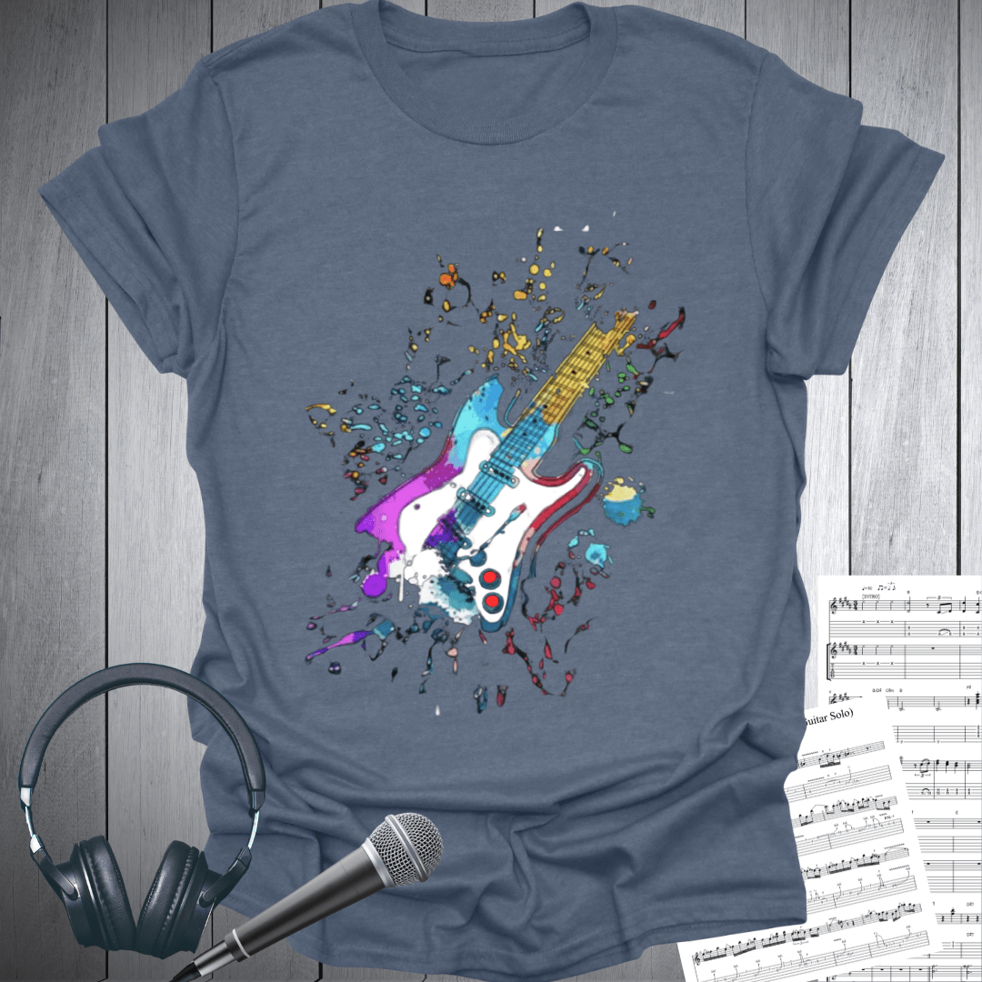 Printify T-Shirt Heather Indigo / S Abstract graphic electric guitar