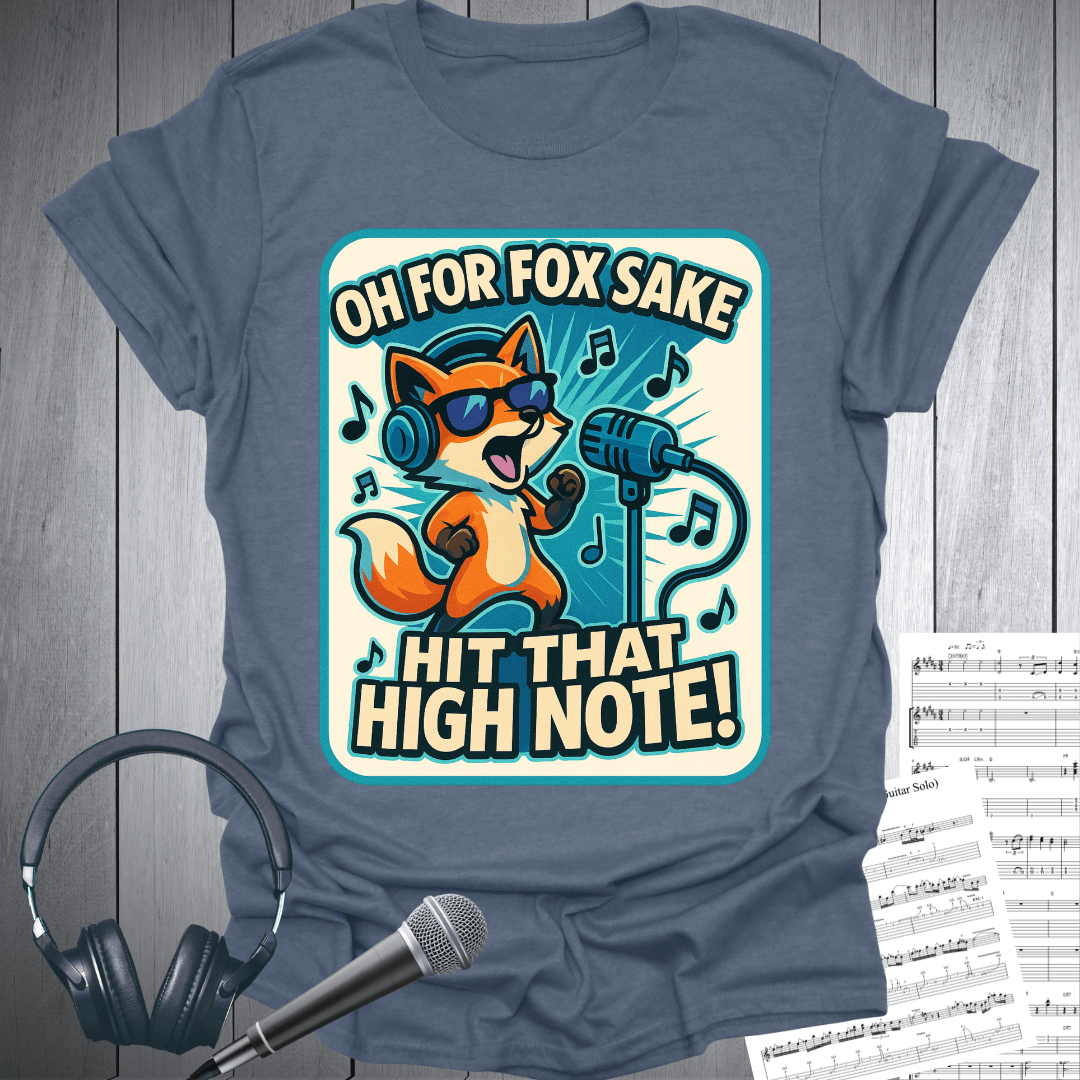 Printify T-Shirt Heather Indigo / S For Fox Sake Hit The High Note T Shirt