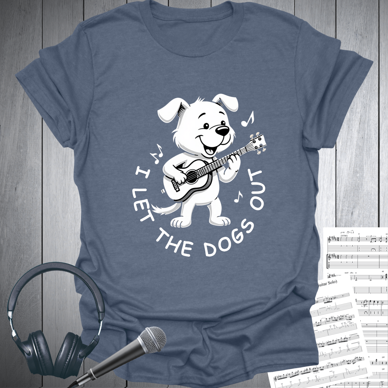 Printify T-Shirt Heather Indigo / S Funny Dog Themed T-Shirt - 'I Let the Dogs Out'