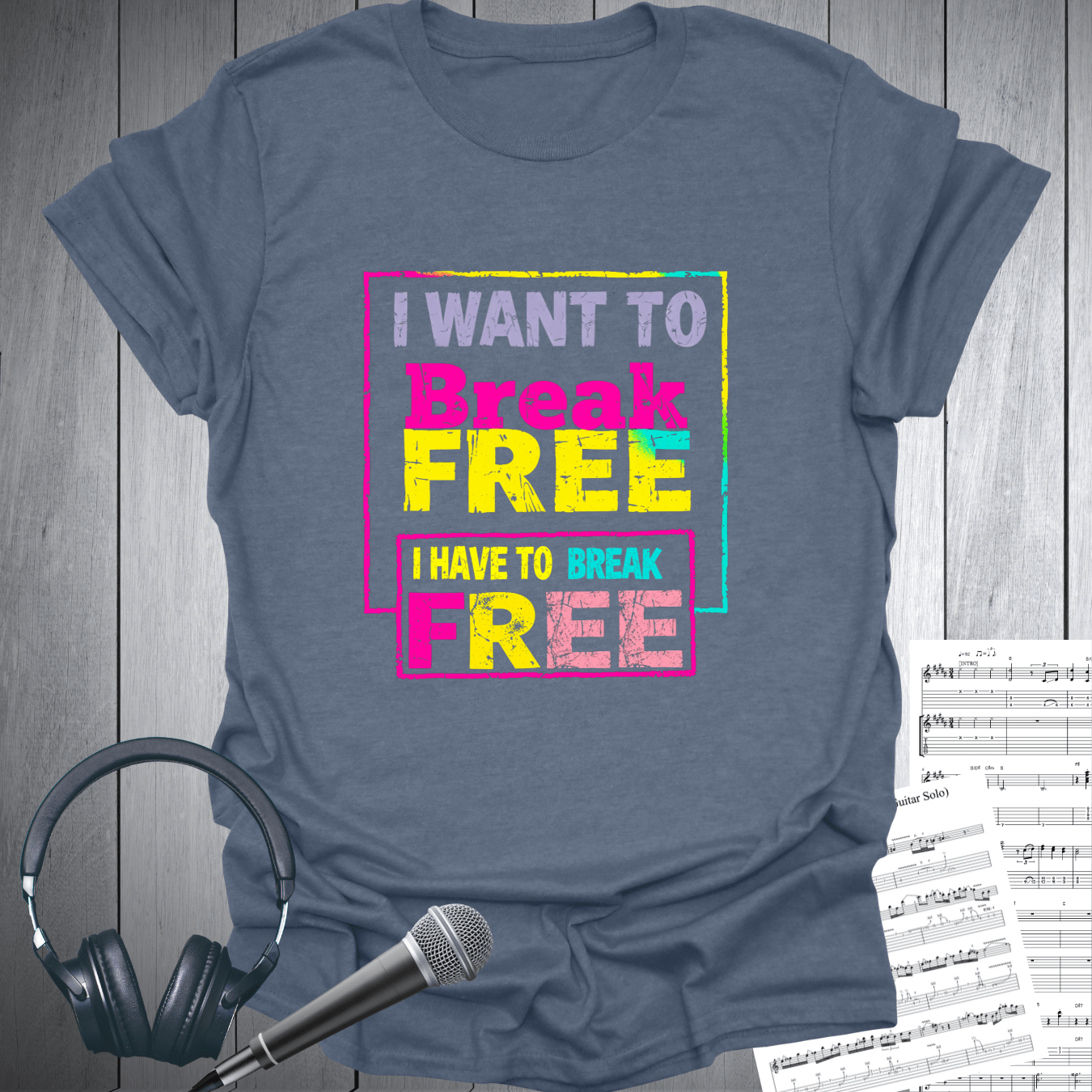 Printify T-Shirt Heather Indigo / S I Want to Break Free T-Shirt