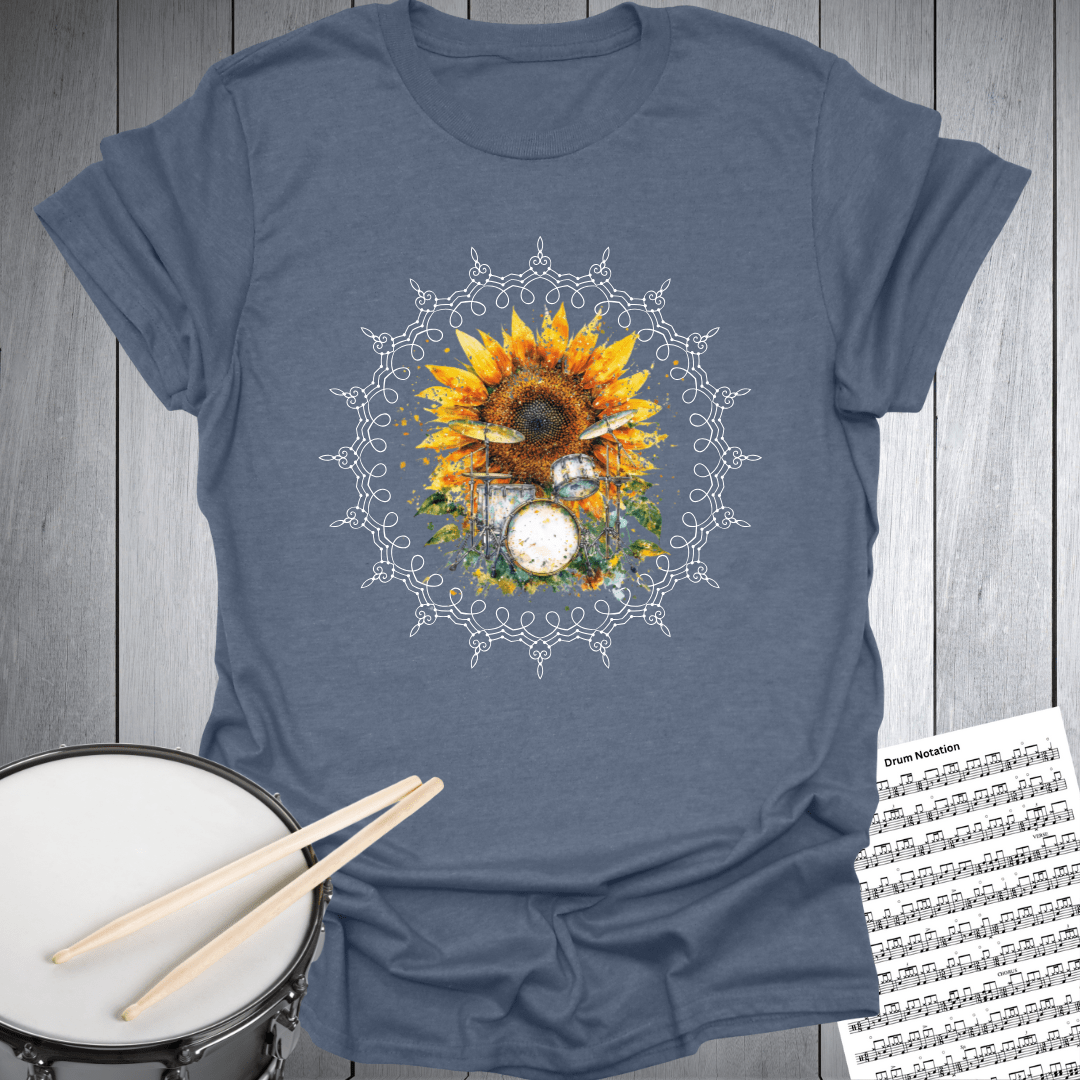 Sunflower Drummer Mandala T-Shirt