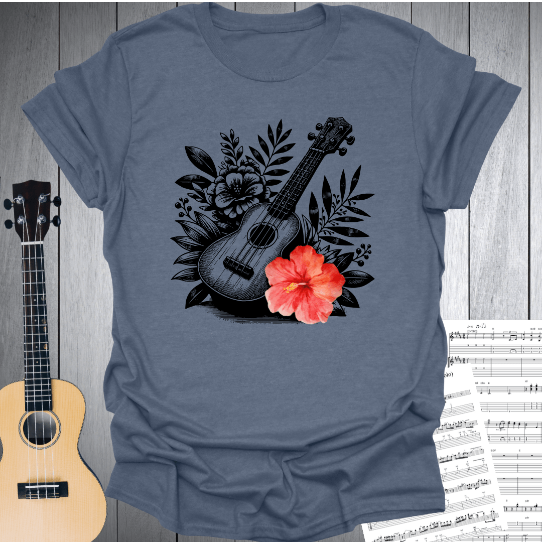 Ukulele Floral Harmony T-Shirt