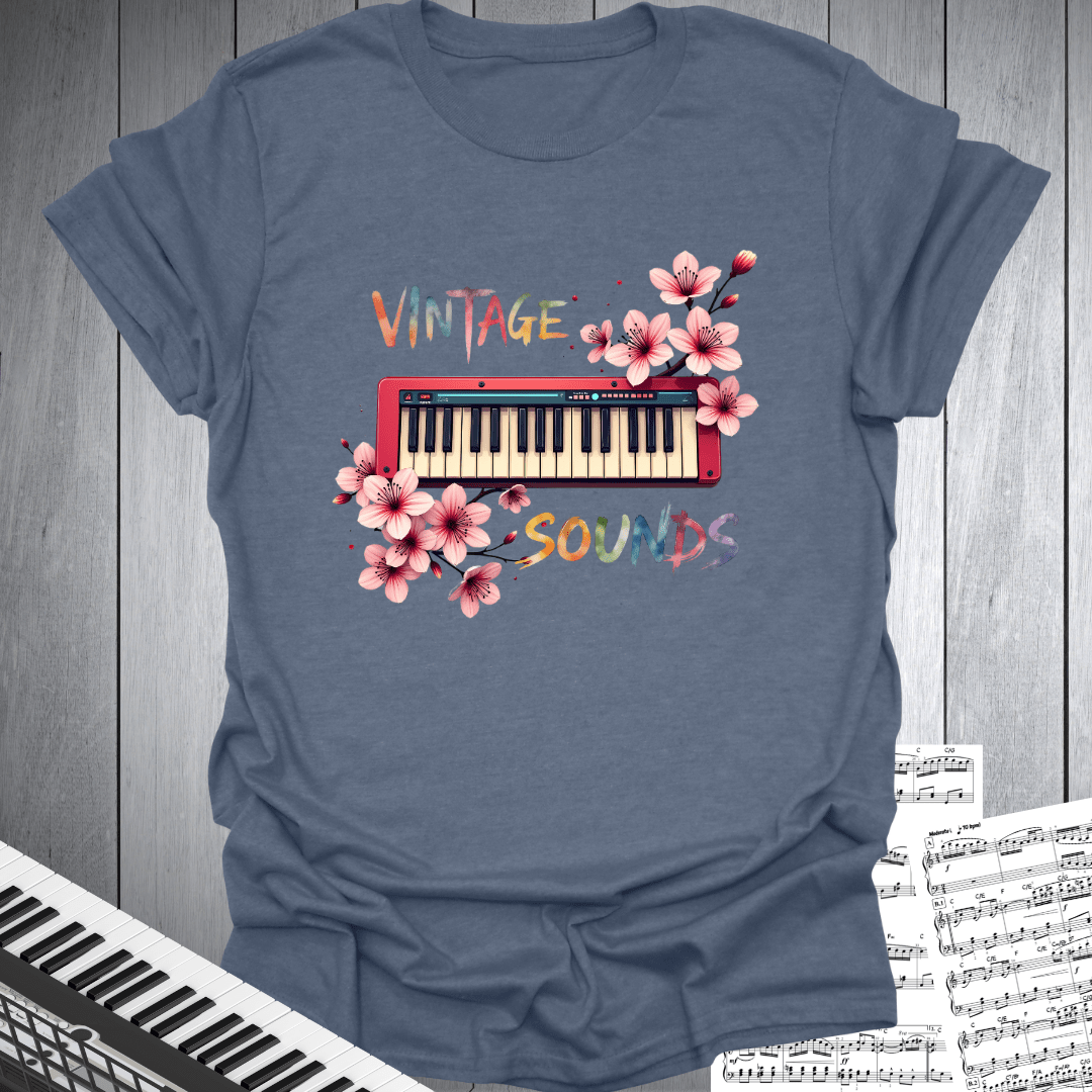 Vintage Sounds Keyboards Cherry Blossom T-Shirt