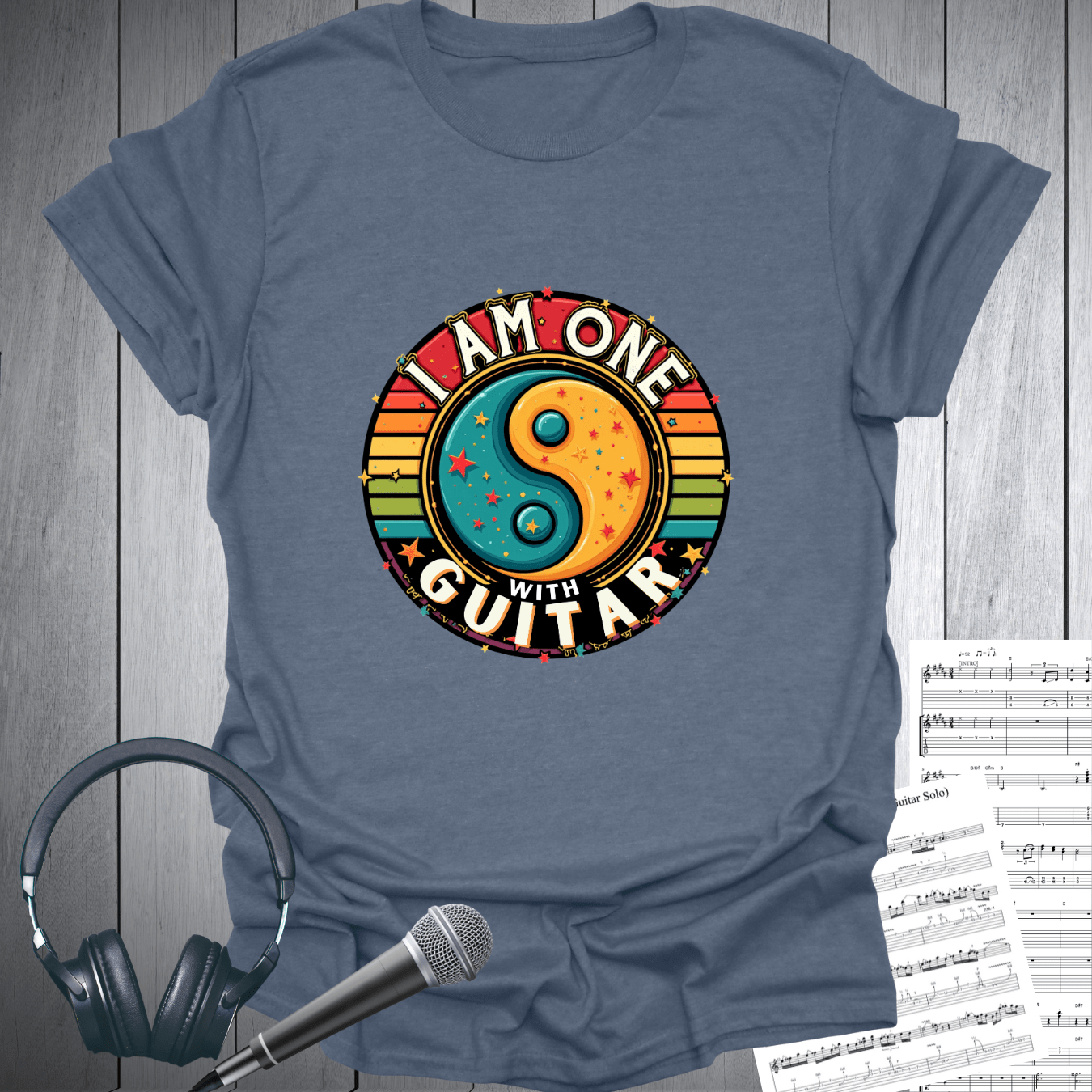 Yin Yang I Am One With Guitar T-Shirt