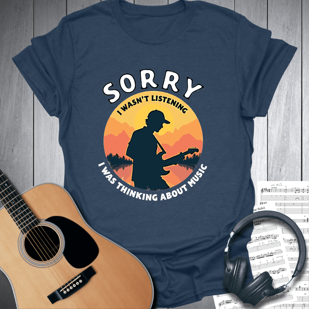 Printify T-Shirt heather-navy / S Not listening, Thinking Music T-Shirt