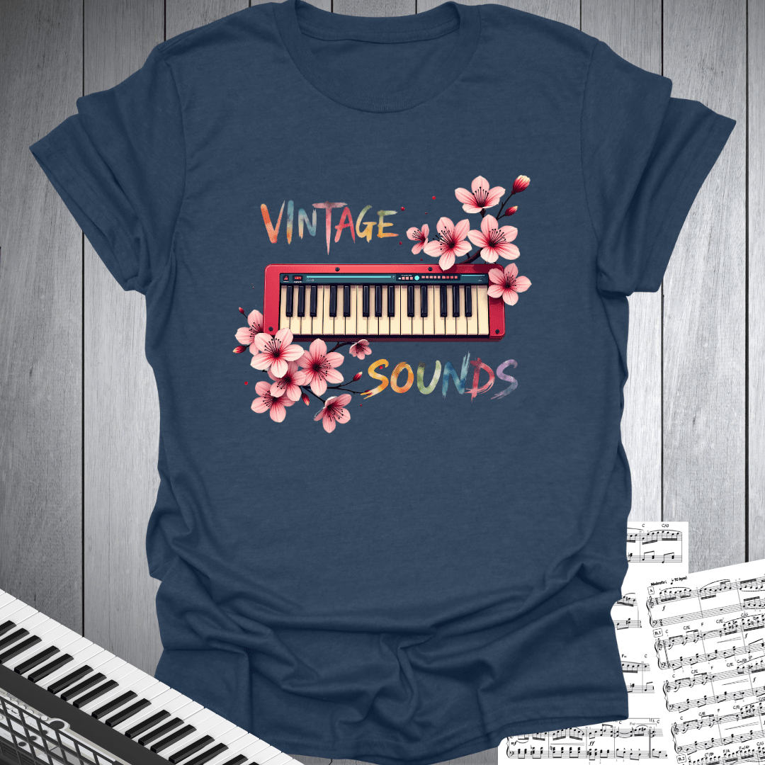 Vintage Sounds Keyboards Cherry Blossom T-Shirt