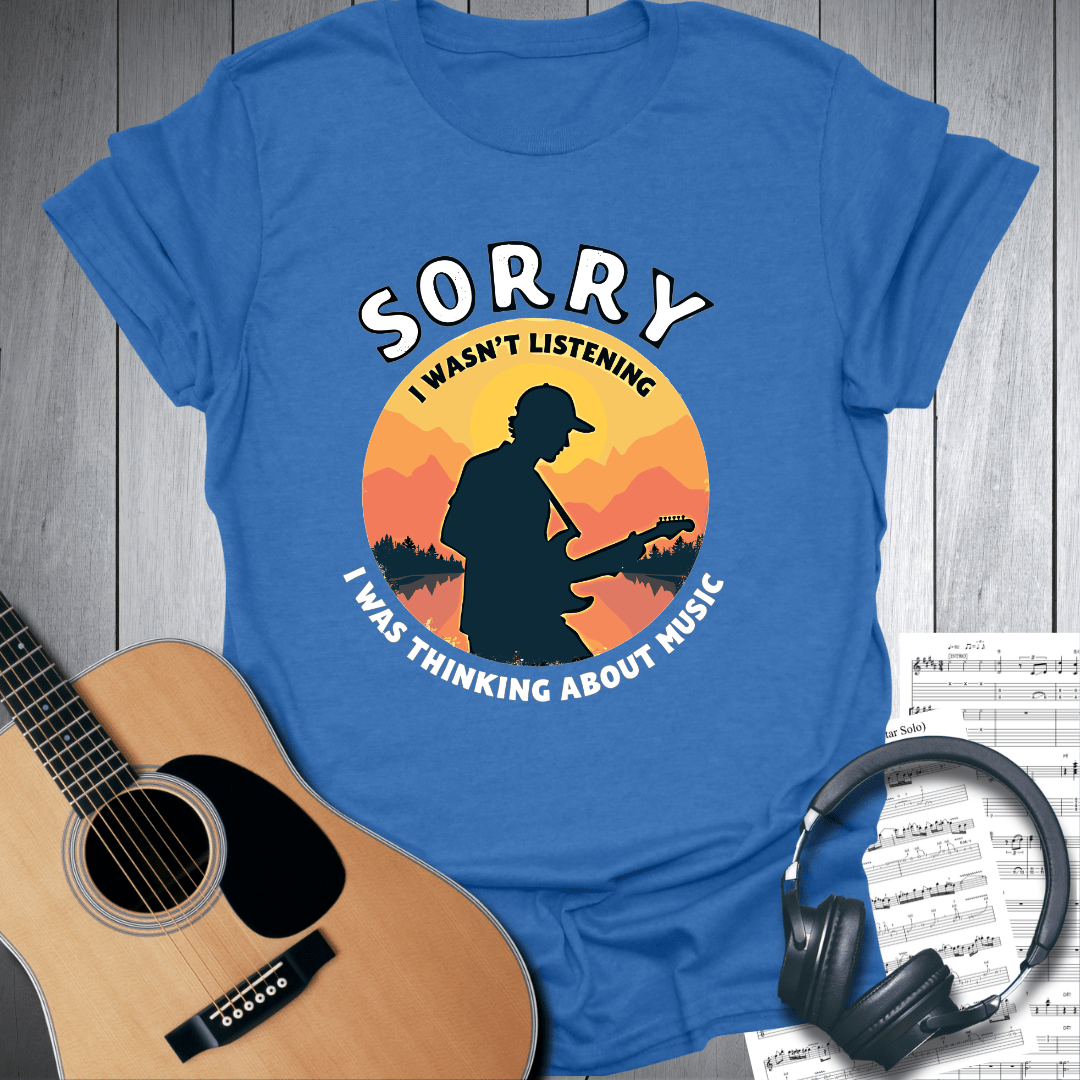 Printify T-Shirt Heather Royal / S Not listening, Thinking Music T-Shirt