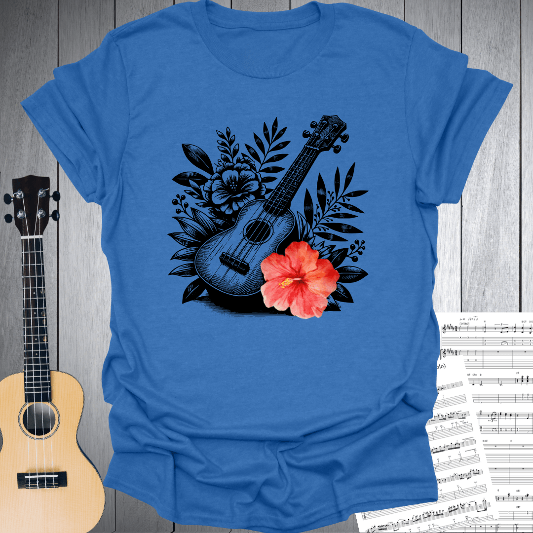 Ukulele Floral Harmony T-Shirt