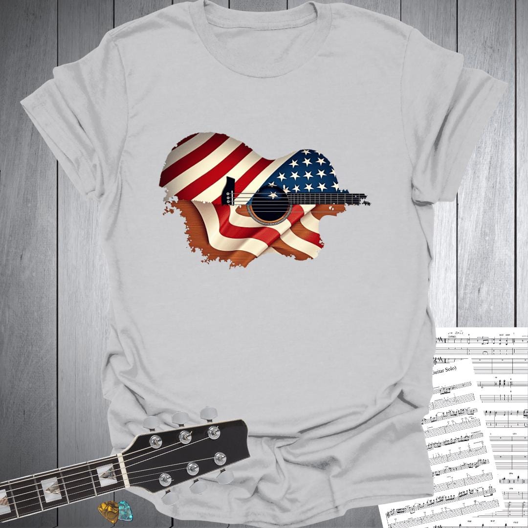 Printify T-Shirt Ice Grey / S American Guitar Pride T-Shirt