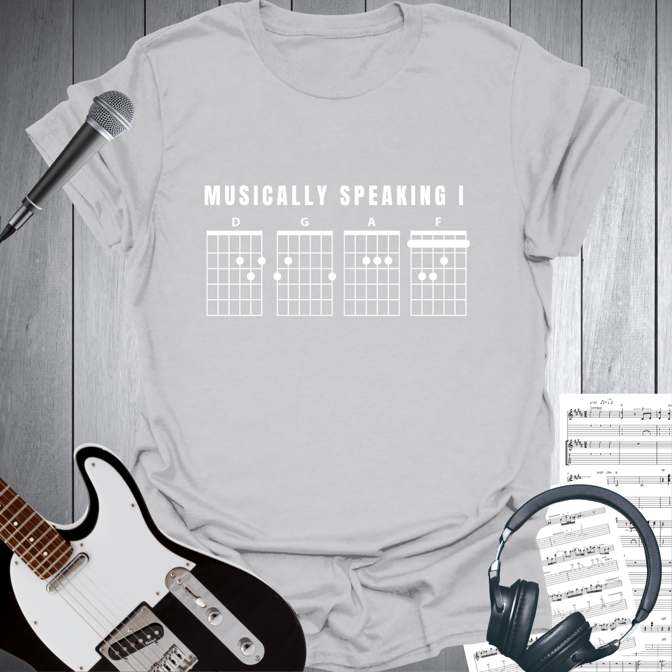 Printify T-Shirt Ice Grey / S Musically Speaking I DGAF T-Shirt