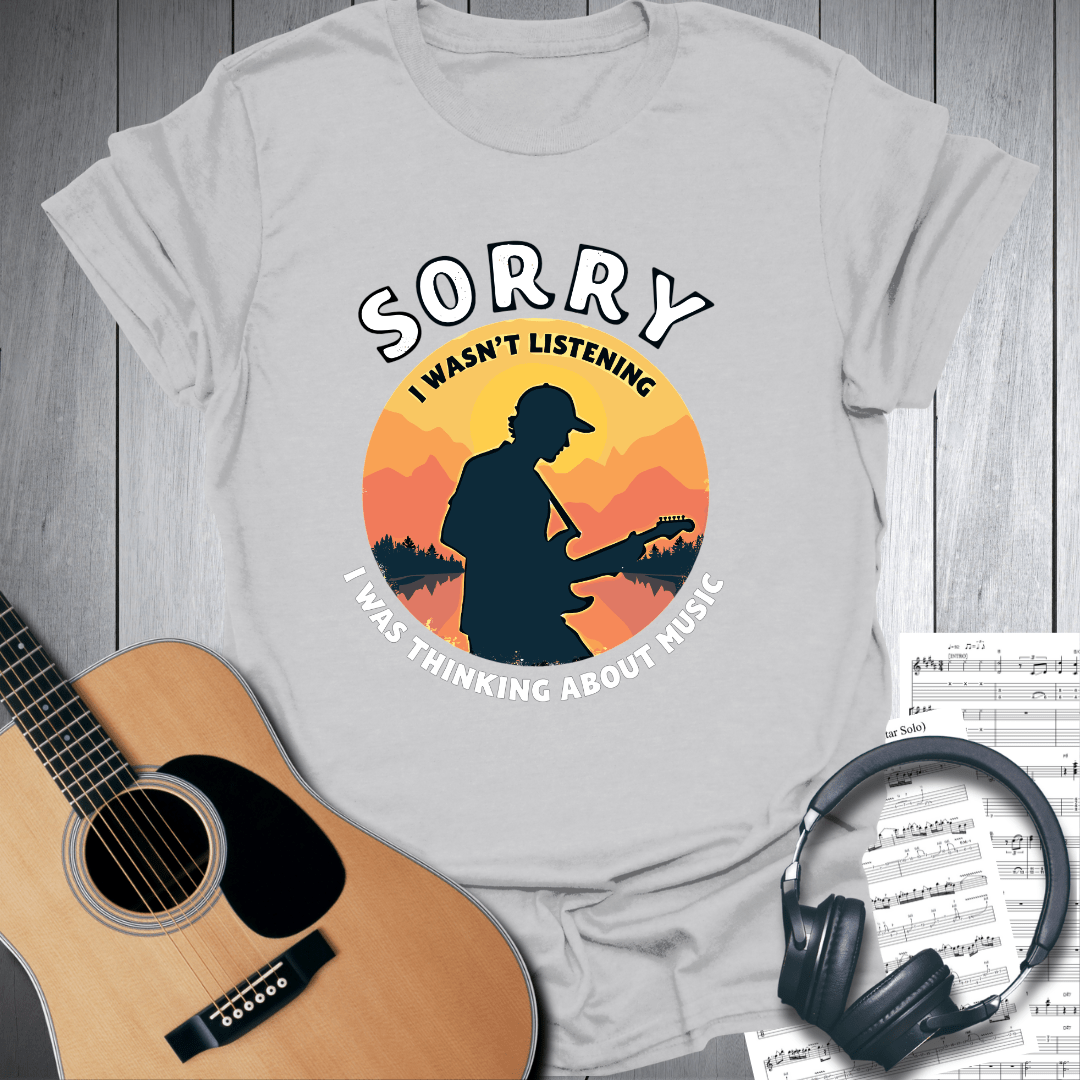 Printify T-Shirt Ice Grey / S Not listening, Thinking Music T-Shirt