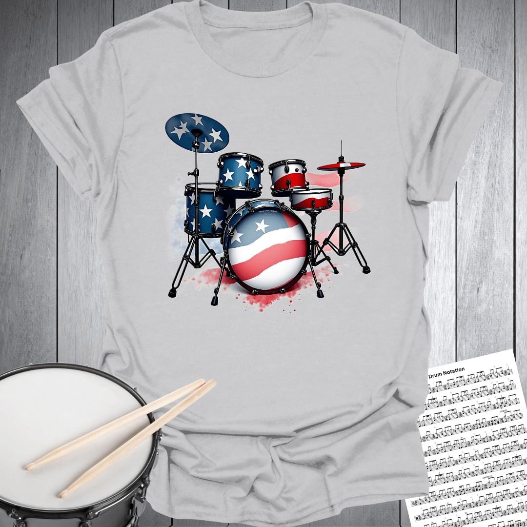 Printify T-Shirt Ice Grey / S Patriot Dream Drums T-Shirt