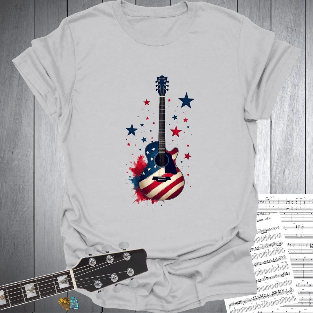 Printify T-Shirt Ice Grey / S Stars And Stripes Music T-Shirt