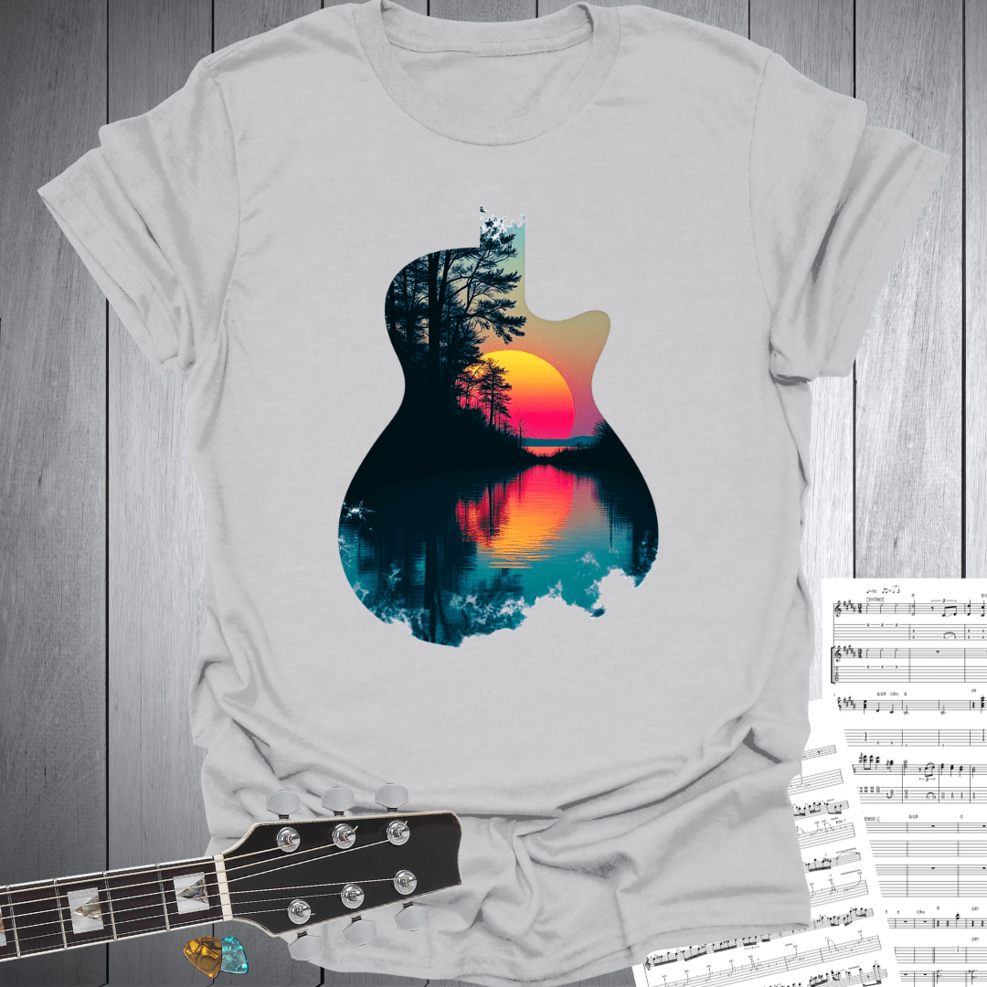 Sunset Serenade Guitar T-Shirt