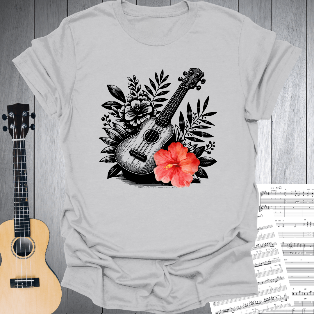 Ukulele Floral Harmony T-Shirt