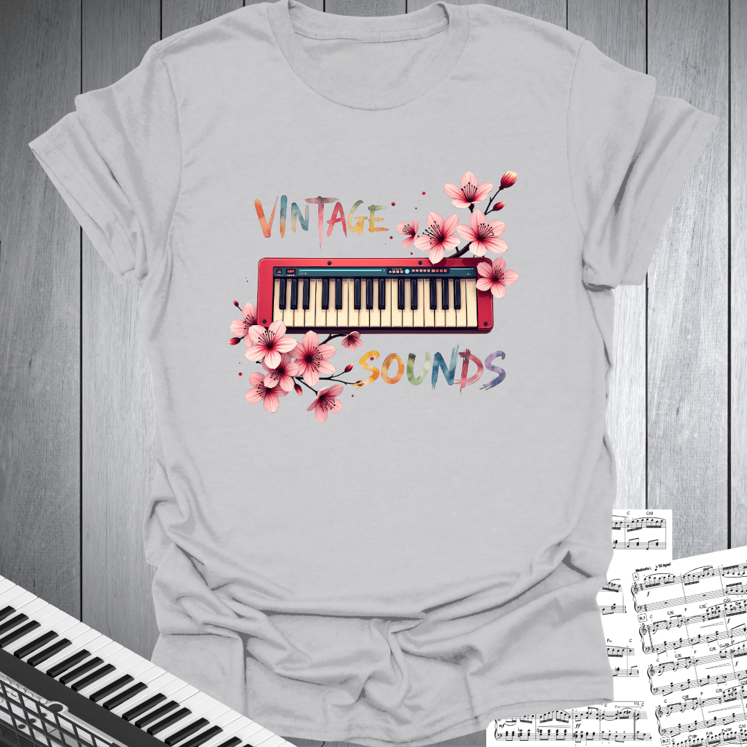 Vintage Sounds Keyboards Cherry Blossom T-Shirt