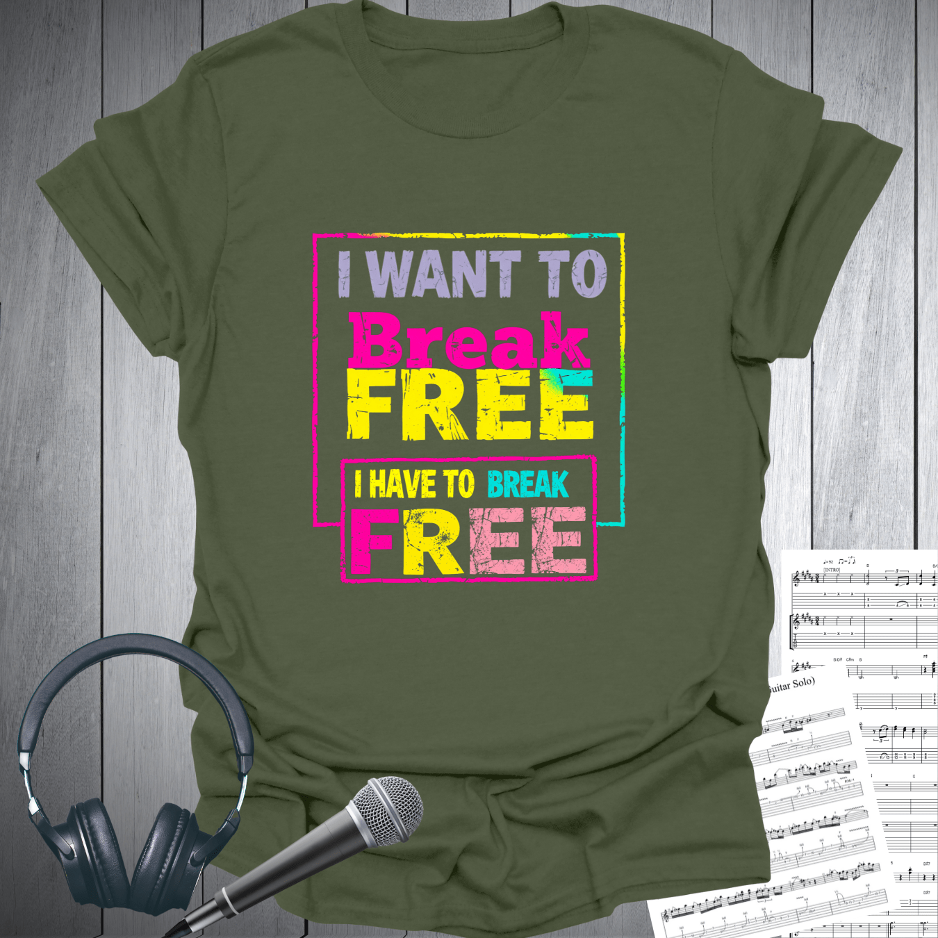 Printify T-Shirt Military Green / S I Want to Break Free T-Shirt