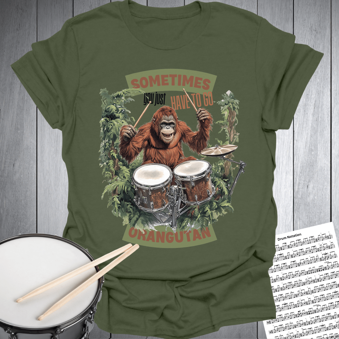Orangutan Rock Drummer T-Shirt