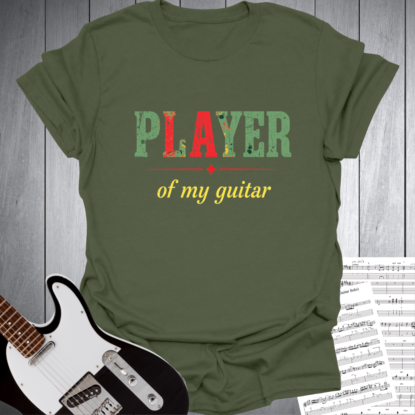 Printify T-Shirt Military Green / S Player of my Guitar T-Shirt