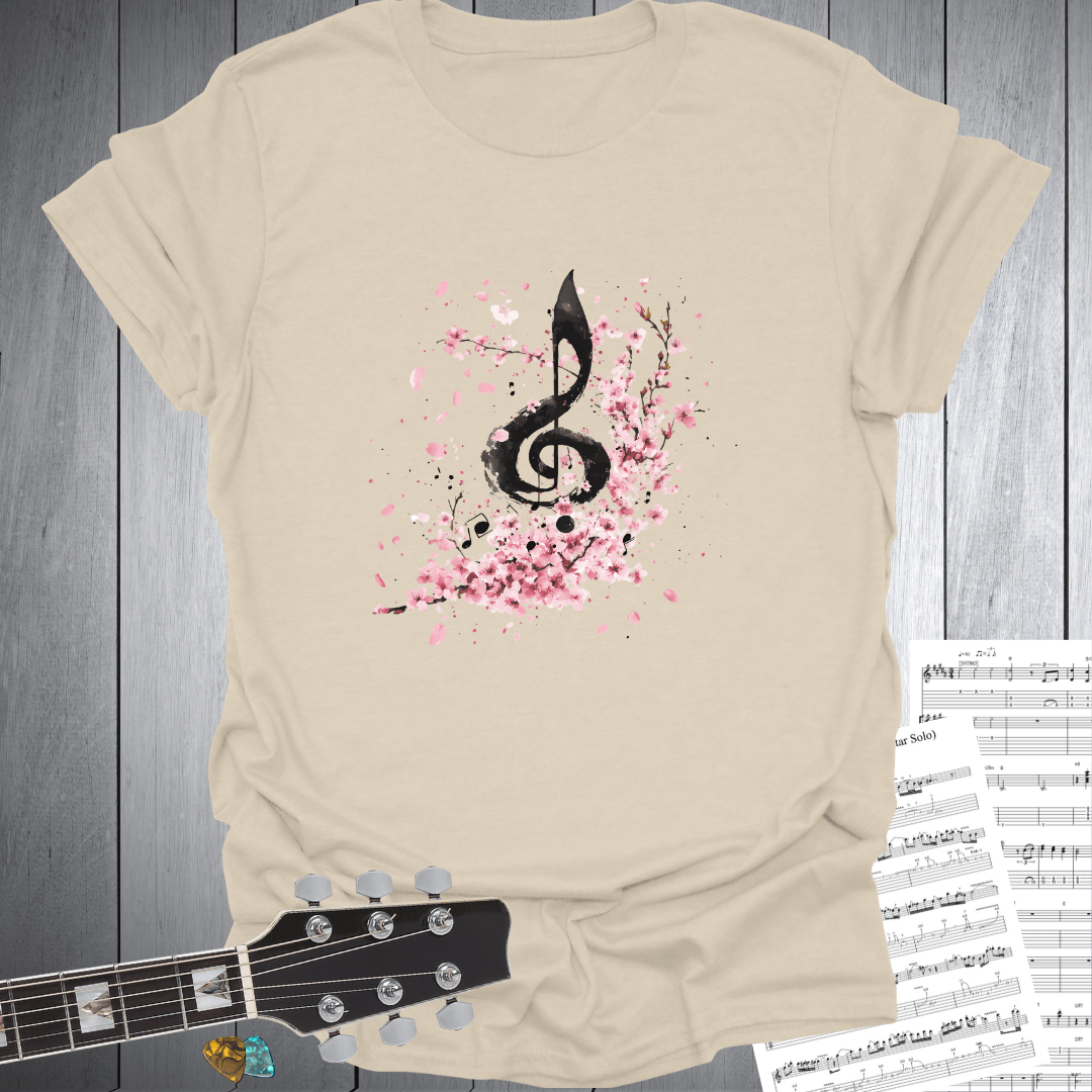 Cherry Blossom Harmony Note T-Shirt