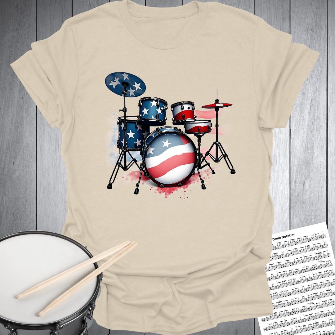 Printify T-Shirt Natural / S Patriot Dream Drums T-Shirt