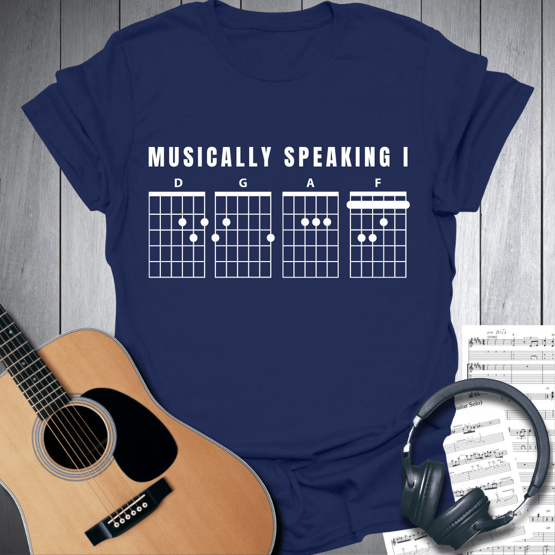 Printify T-Shirt Navy Blue / S Musically Speaking I DGAF T-Shirt