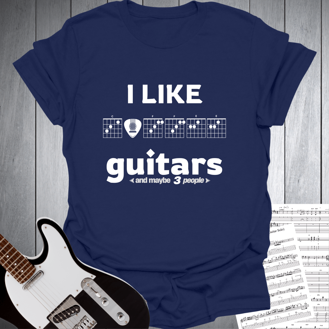 Guitars Coffee and 3 People T-Shirt