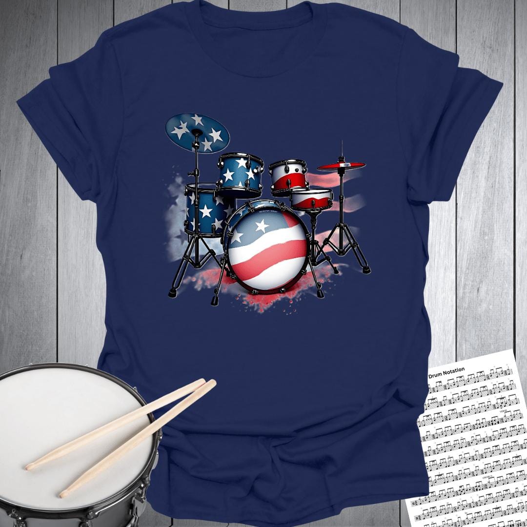 Printify T-Shirt Navy / S Patriot Dream Drums T-Shirt