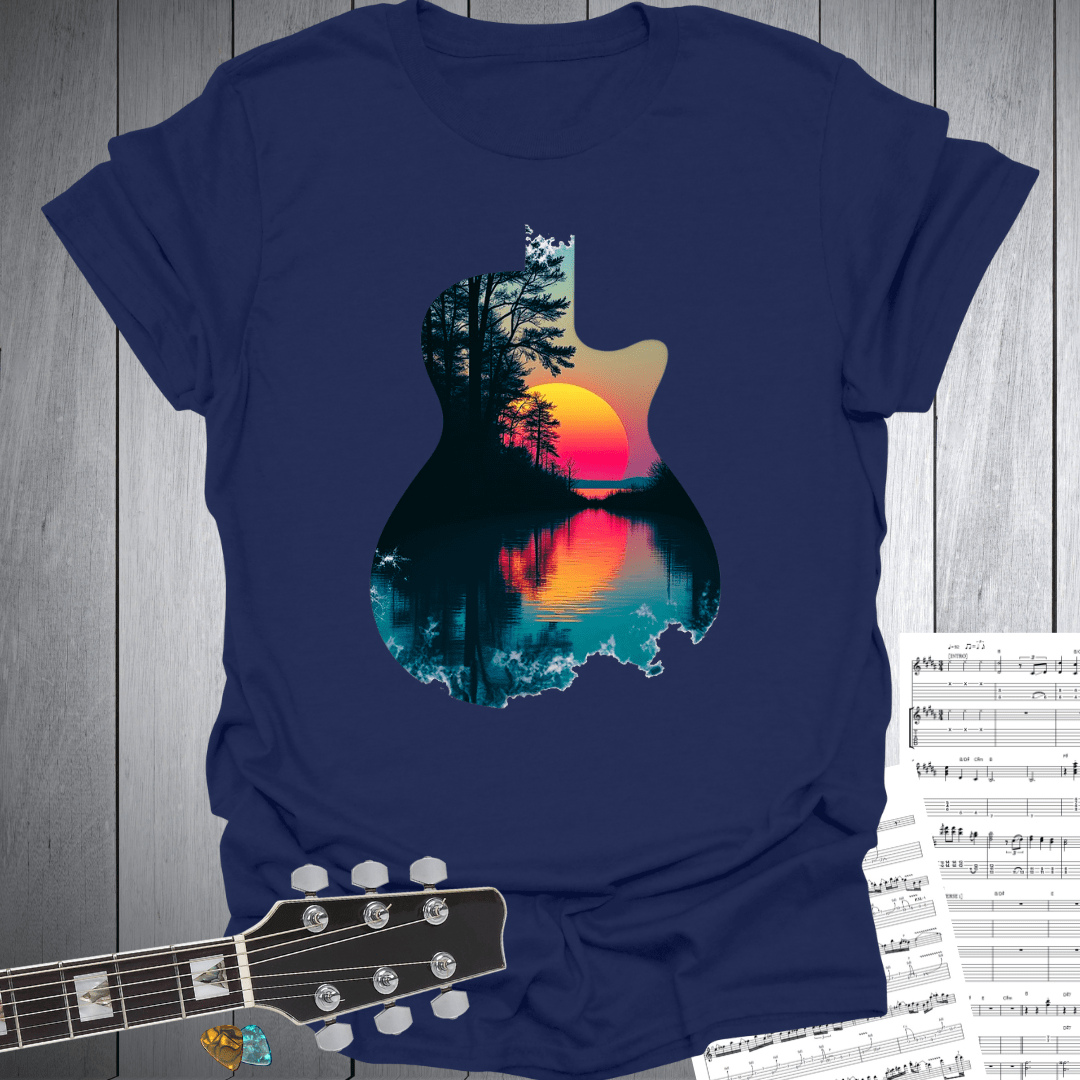 Sunset Serenade Guitar T-Shirt
