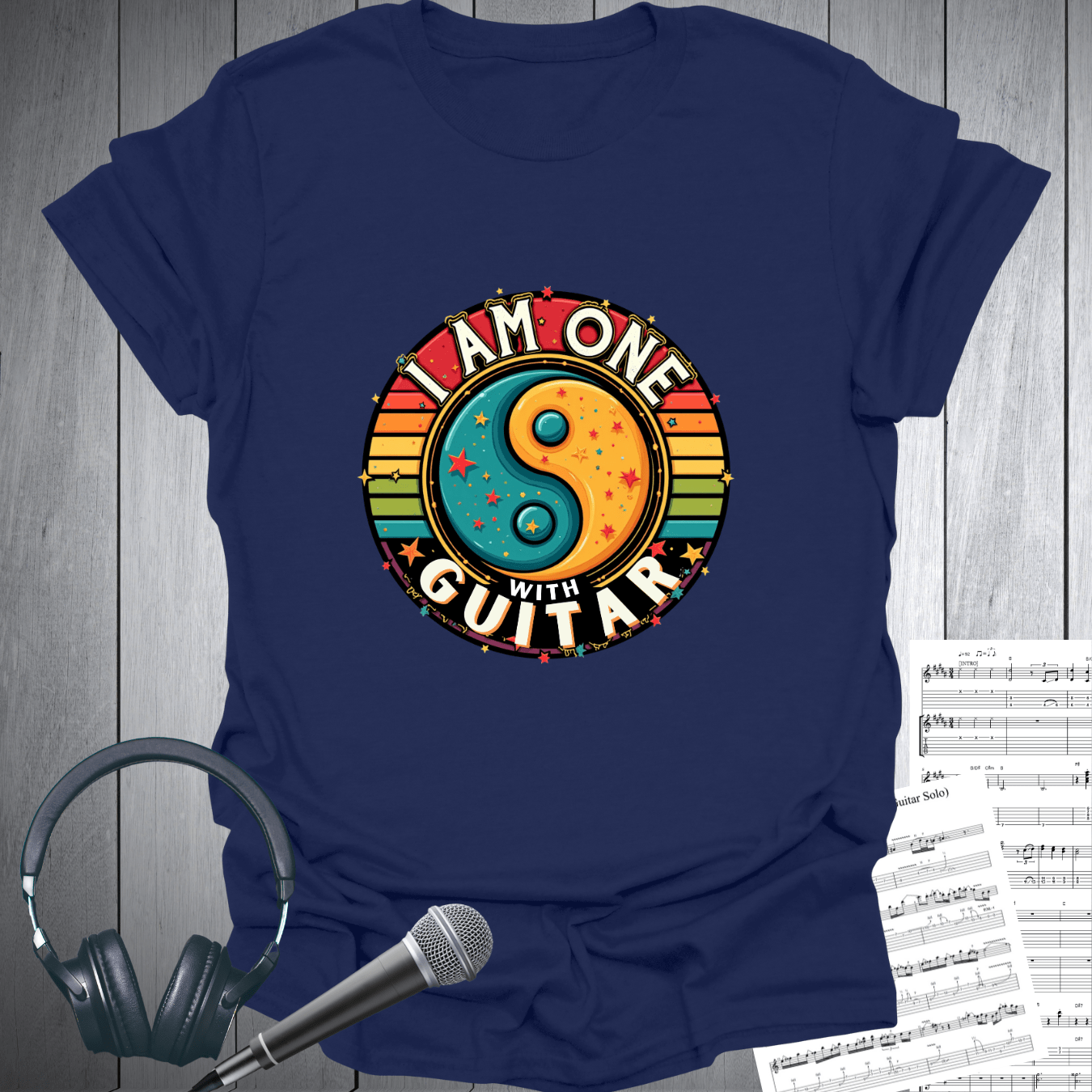 Yin Yang I Am One With Guitar T-Shirt