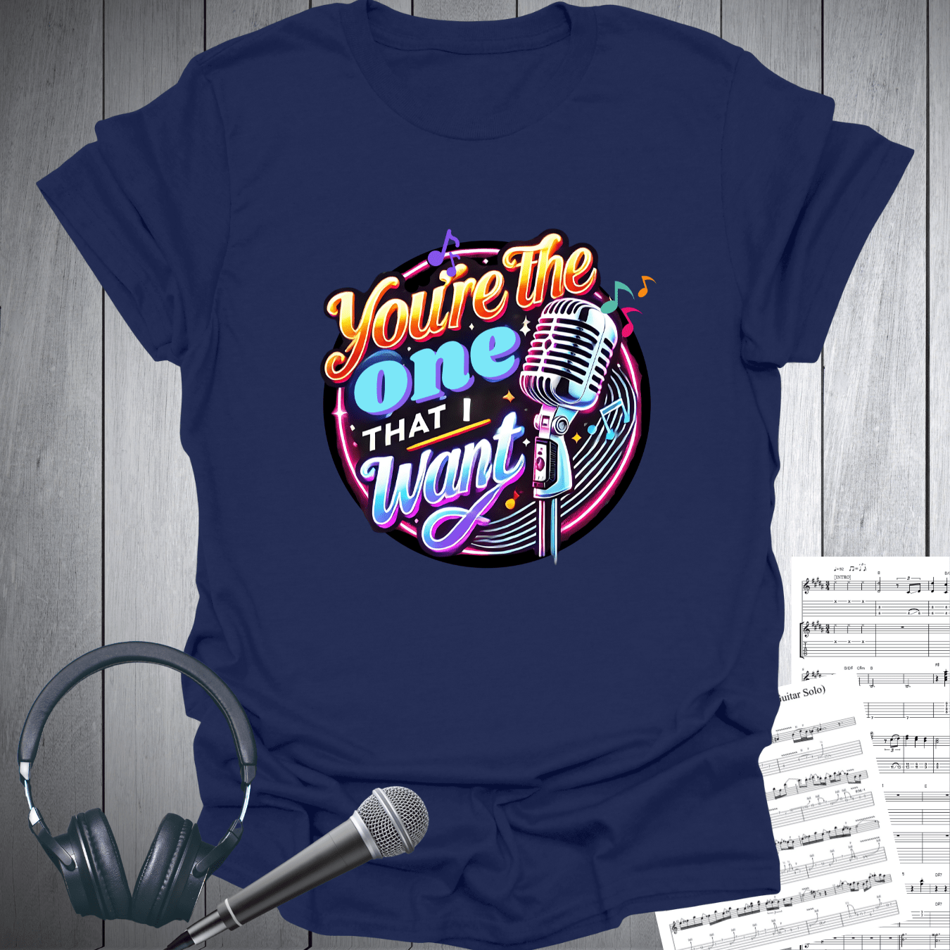 Printify T-Shirt Navy / S You're the One That I Want Musical Theme T-Shirt