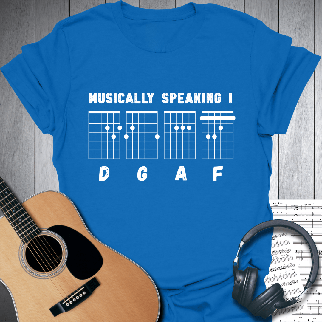 Printify T-Shirt Royal Blue / S Musically Speaking I DGAF Grunge Style T-Shirt